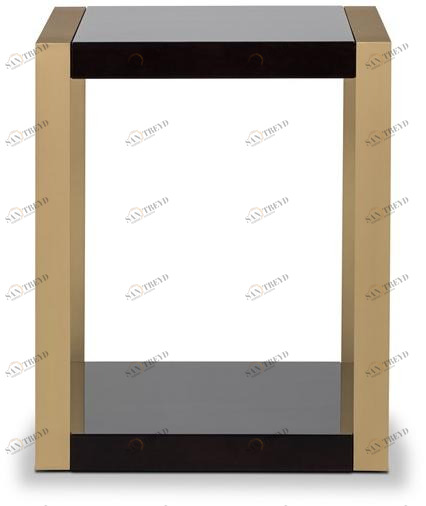 Stylish Club Квадратный журнальный столик из латуни и дерева Empire Scf.e04