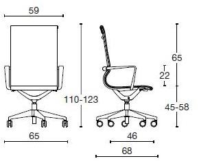 Diemme Офисный стул из ткани с 5 спицами и подлокотниками Liberty sun-id-1419060 - Вид №8