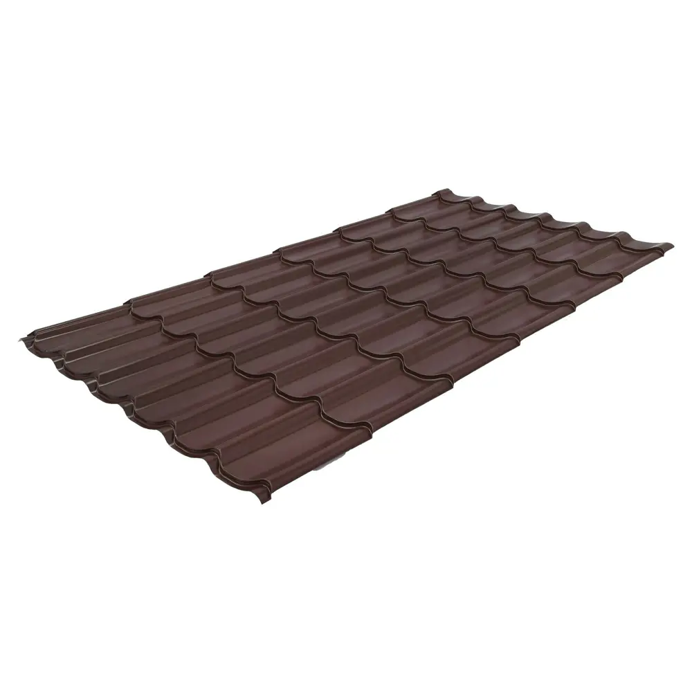 Металлочерепица 0.5 мм ГОСТ 2250x1180 мм RAL 8017 шоколадно-коричневый Santreyd STLM-2097886 - Вид №1