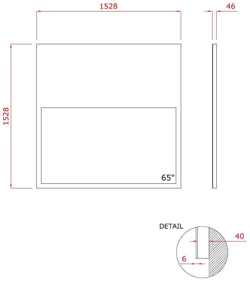 Прямоугольное настенное зеркало со встроенным отсеком для телевизора с антибликовым покрытием NEOD Neptune ARCH-00080100 - Вид №6