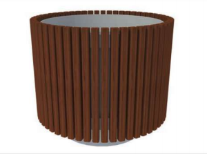 14153 ДАЛЛАС Base 1, цветочница, кашпо с отделкой деревом LAB.Space  - Вид №1