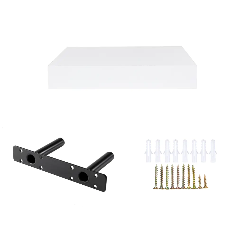 Настенная полка KONSENSA 23x23.5 см со скрытым креплением МДФ цвет белый STLM-2080413 - Вид №6