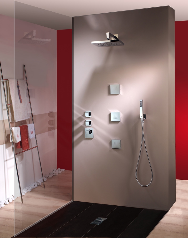 Z032203 + Z030201 000 Смеситель & запорный кран Cube 2 Outlets LP BOSSINI  - Вид №4