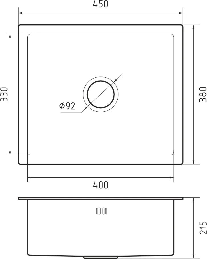 Кухонная мойка 4538 GRANFEST METAL - Вид №1