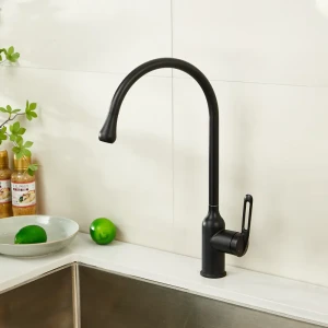 Смеситель для кухни Haiba HB71825-7 черный с поворотным изливом 89396809