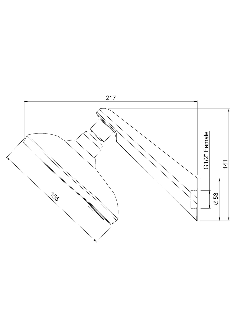KHUACPGR Настенный душ Satinjet Koha MKII на поднятом вверх рычаге Methven  - Вид №1