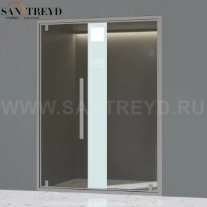 Effegibi OMNIASTEAM TOUCH Стеклянная левая дверь со встроенным парогенератором. Отделка: алюминий. Мощность: 3 кВт. Размер: длина 150 см, высота 202 см OT.145.30L