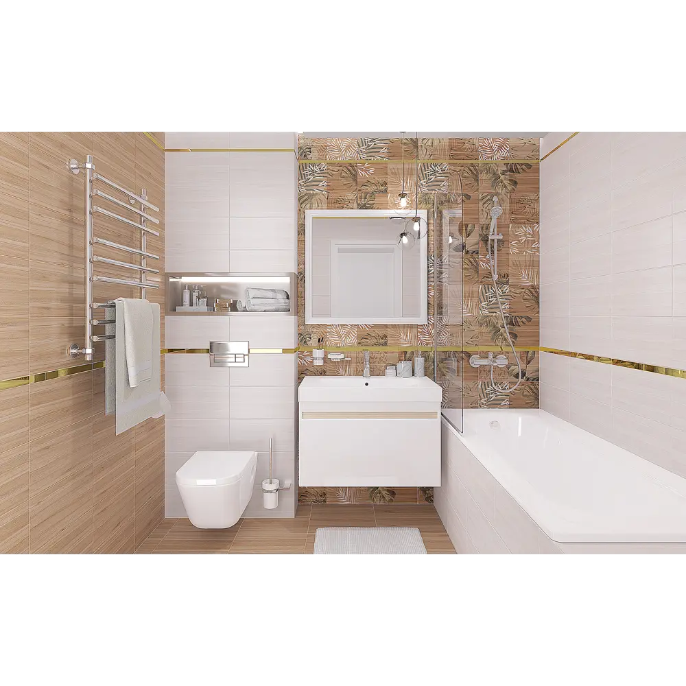 Плитка настенная Organic  с узором 20х40 см 1.2 м² цвет коричневый Santreyd STLM-2096862 - Вид №4