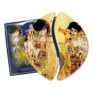 Тарелки стеклянные 2 шт желтые "Поцелуй/Адель. Г. Климт" CARMANI Г.КЛИМТ 00-3946488 Желтый;золото