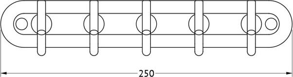 ELE 002 Планка с 5-ю крючками 25 cm ELLUX Elegance - Вид №1