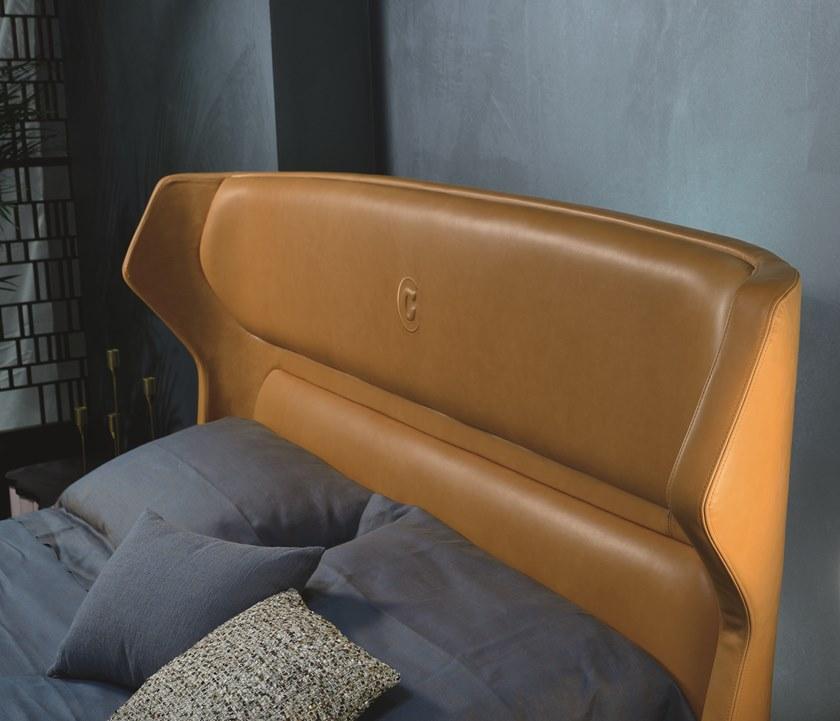 Carpanelli Кровать двуспальная в коже с высоким изголовьем Mistral Le30 - Вид №1