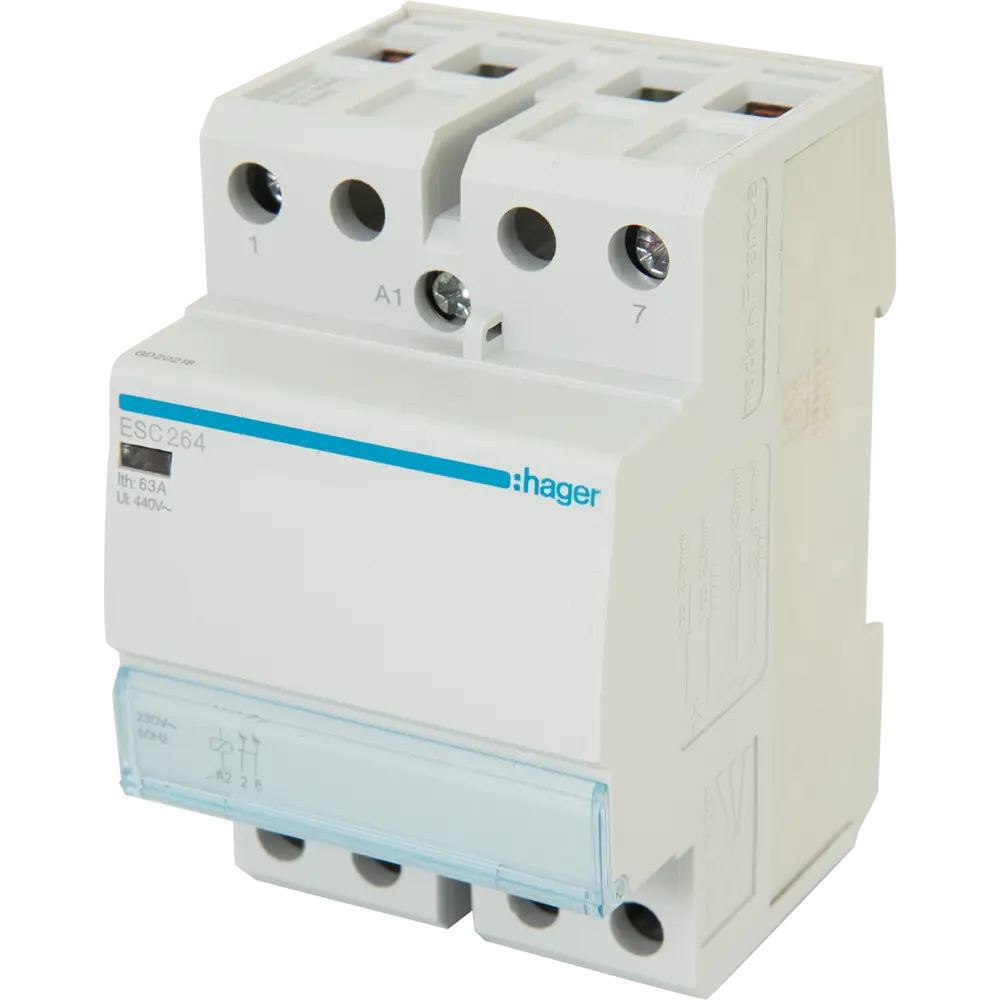 Контактор модульный Hager 2НЗ, 63А, 230 В, 3М STLM-2066715