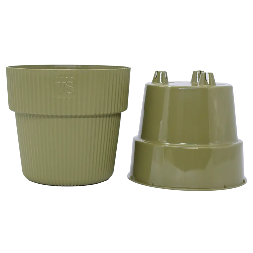 Кашпо Алемар VipSet Ø17 h16 см v2.4 л пластик оливка Santreyd АОМ STLM-2135004 - Вид №1