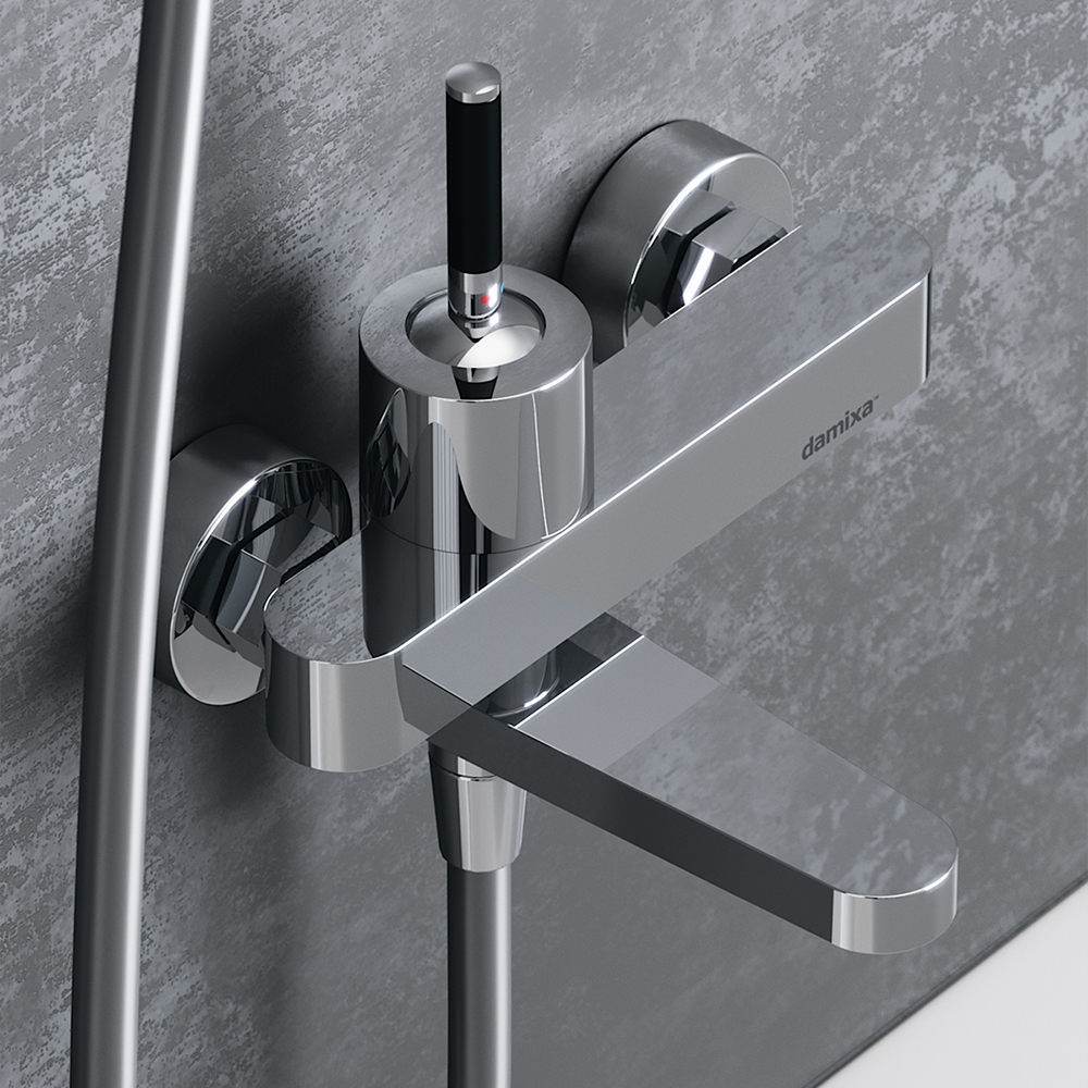 291000000 смеситель для ванны/душа поворотный излив (черный) Damixa Arc - Вид №5