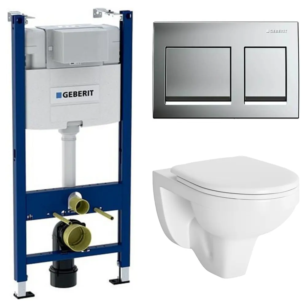 Комплект инсталляции Geberit Alpha с ободковым унитазом Damixa Jupiter клавиша Geberit Alpha серая STLM-2026831