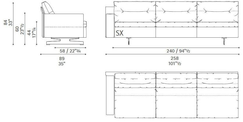 Poltrona Frau Модульный диван с журнальной полкой La collezione - divani e poltrone sun-id-1502655 - Вид №57
