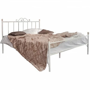 Кованая двуспальная кровать 160х200 с одной спинкой белая "Оливия" FRANCESCO ROSSI ОЛИВИЯ 134652 Белый