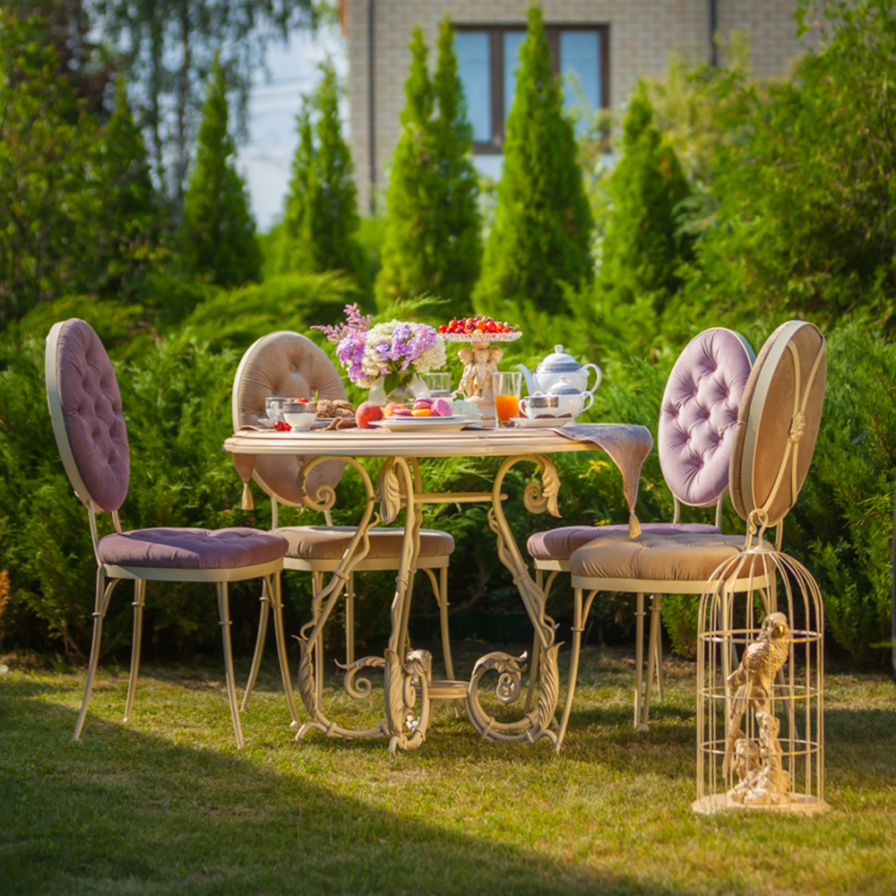 19015 Стул кованый Аделаида Айвори Амели Лаванда BOGACHO 4627138234822 - Вид №2