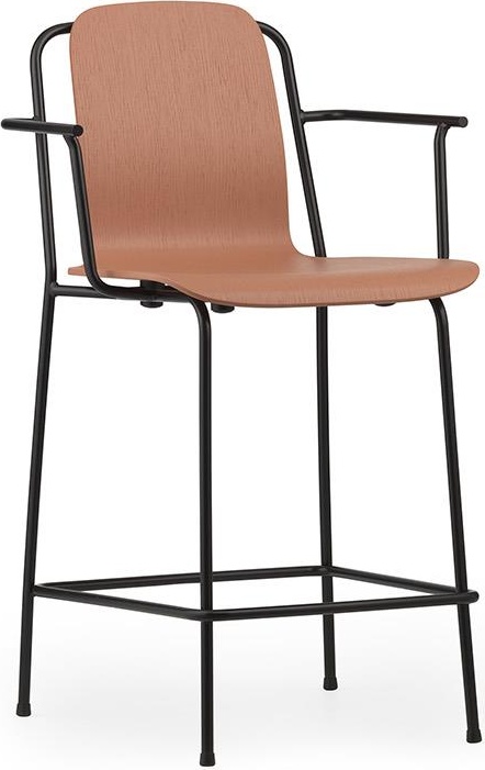 601967 Барное кресло 65 см Черная сталь / коричневый Normann Copenhagen Studio