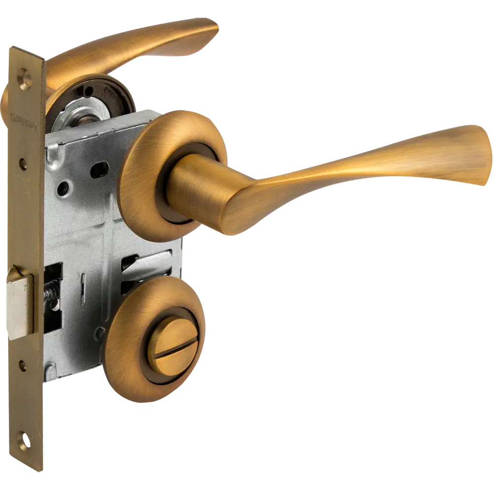 Комплект дверных ручек с запиранием SET72/Z PRIMA RM/HD CF-17 кофе FUARO STLM-2030368 - Вид №2