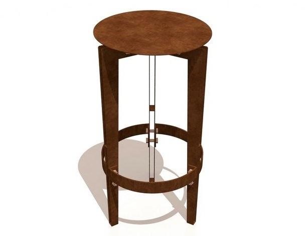 TrackDesign Высокий круглый стол из стали Corten ™ Leggero Tt0646002 - Вид №2