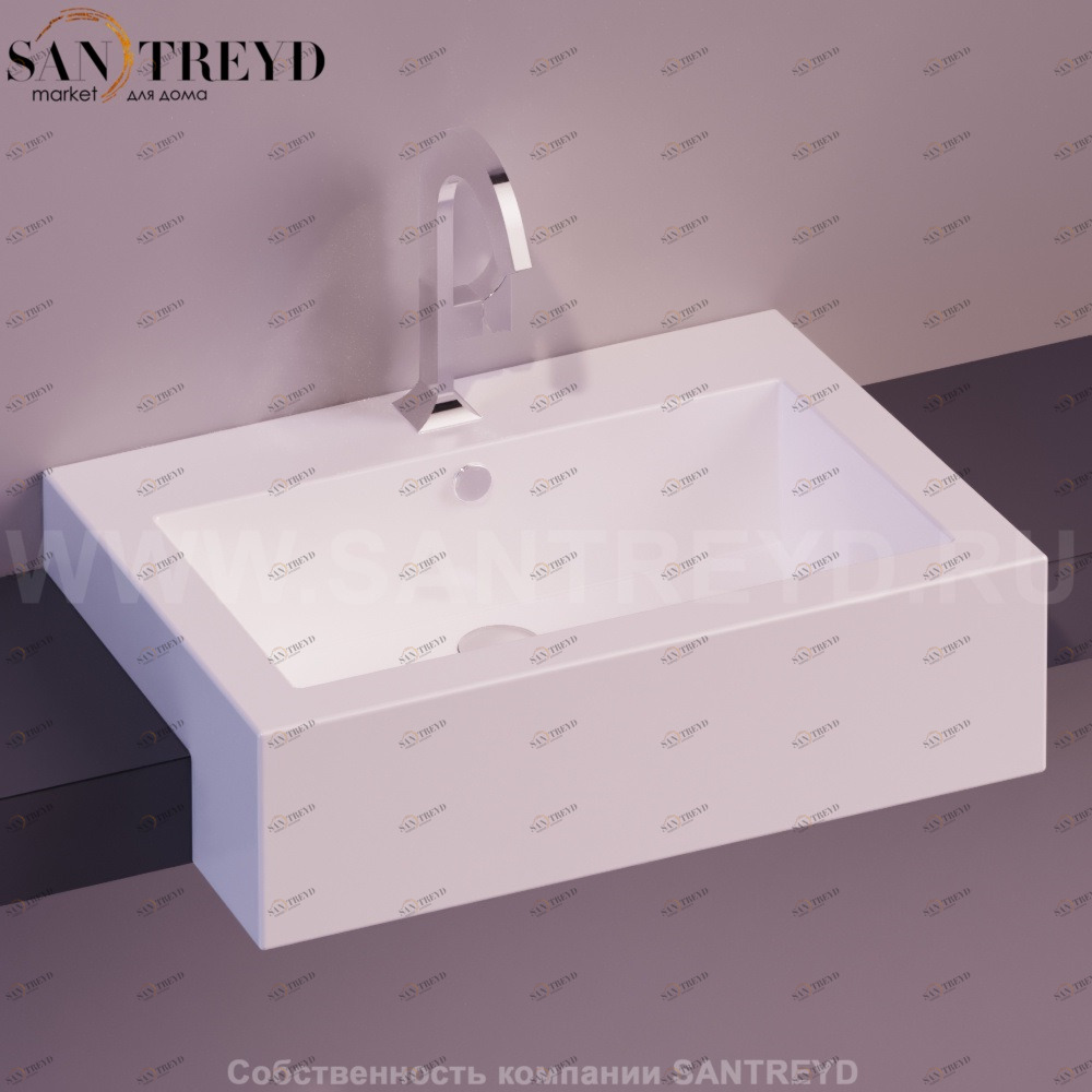 FZ15.Bianco Полувстраиваемая раковина консольная 50 см белая Simas Frozen FZ15BIANCO