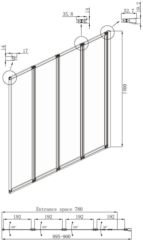 16041110R Душевое ограждения на борт вынны Ambassador Китай Bath Screens - Вид №5