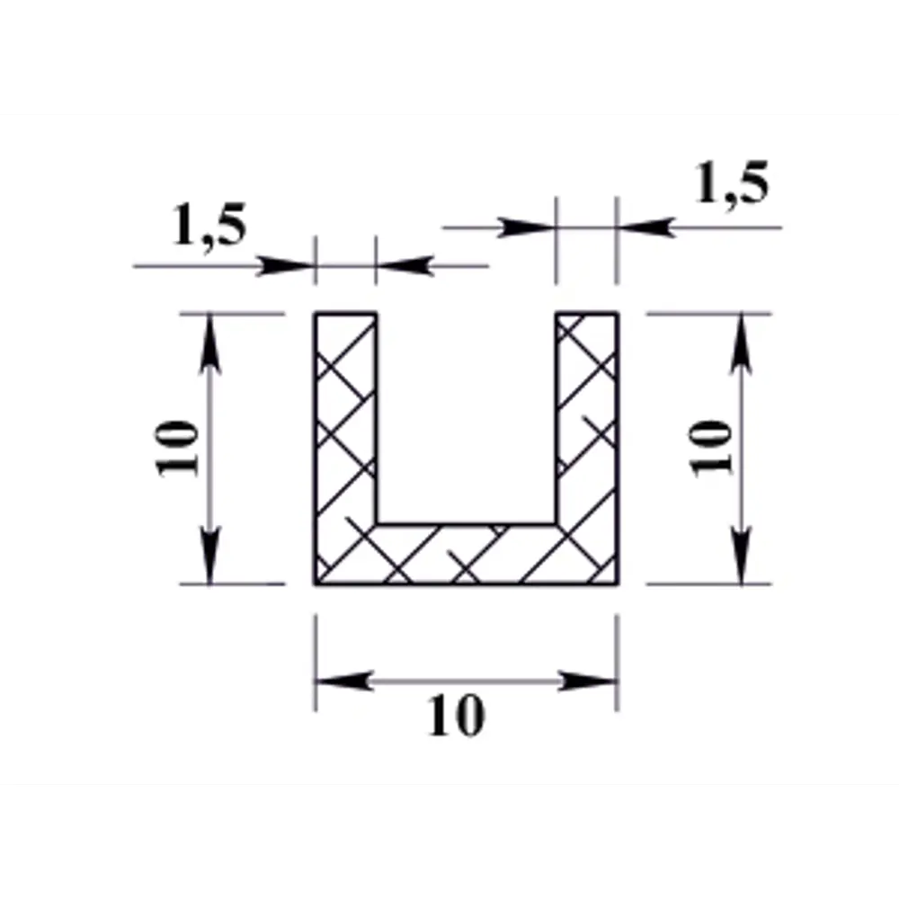 Профиль алюминиевый П-образный 10х10х10х1.5x2000 мм Santreyd STLM-2172878 - Вид №2