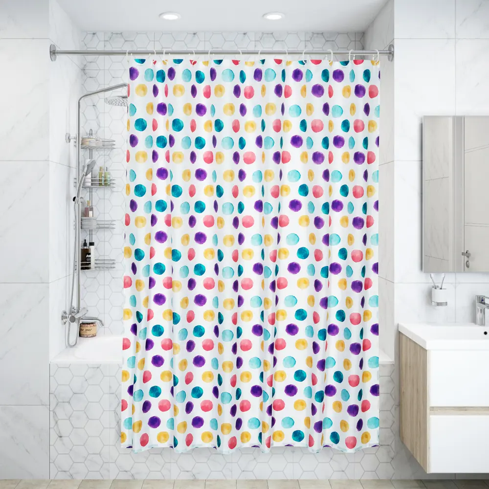 Штора для ванной комнаты «Конфетти», 180x180 см VIDAGE STLM-2052707