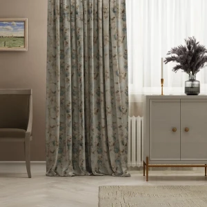 Штора на ленте Цветы 145x260 см цвет кремовый 82406710 STLM-2036694