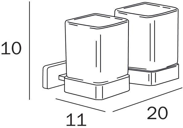 INDA® Двойной держатель зубных щеток из матового стекла Lea A1810f - Вид №1