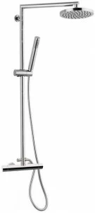Remer Rubinetterie Настенная термостатическая душевая стойка из хромированной латуни с душевой лейкой Minimal thermo Nt 37 b