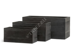 41.1019-0025-BLW-50 Кашпо  ERGO - серия Graphics - Низкий прямоугольник - Чёрный графит Цветочная коллекция