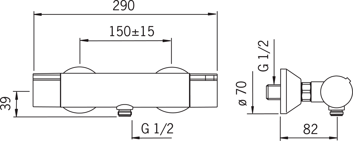 Oras 2870U Смеситель для душа 2870U Cubista Хром  - Вид №1