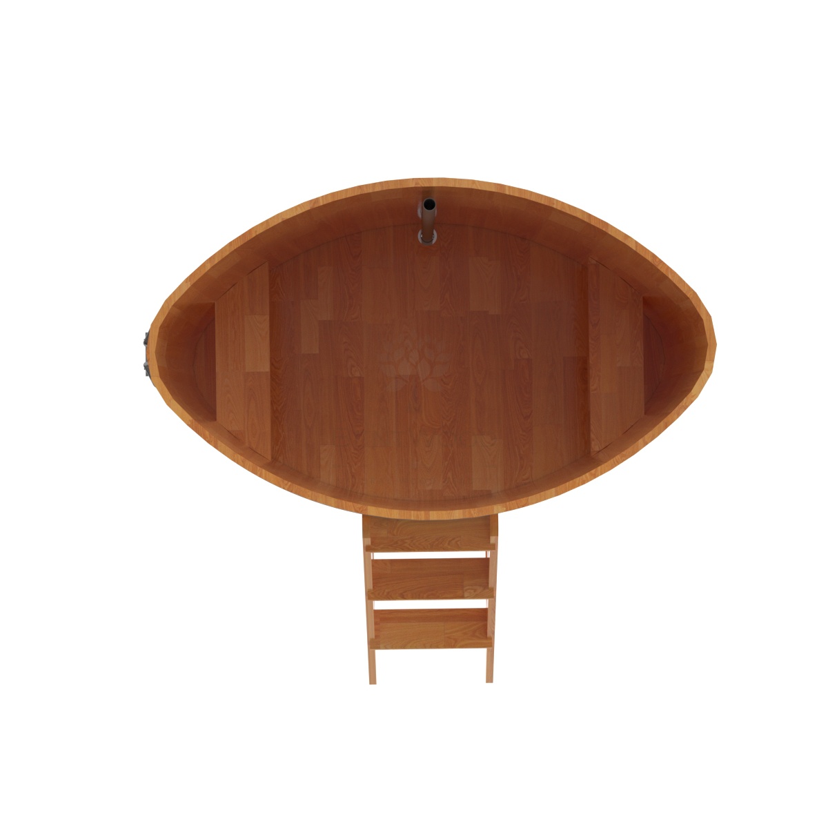 1534 Купель овальная из сращенных ламелей лиственницы 1,02х1,68х1,4 натуральная Alyarus  - Вид №4