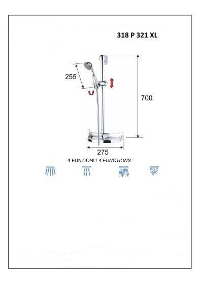 Душевая стойка Remer с мыльницей 318P 318P 114313 - Вид №1