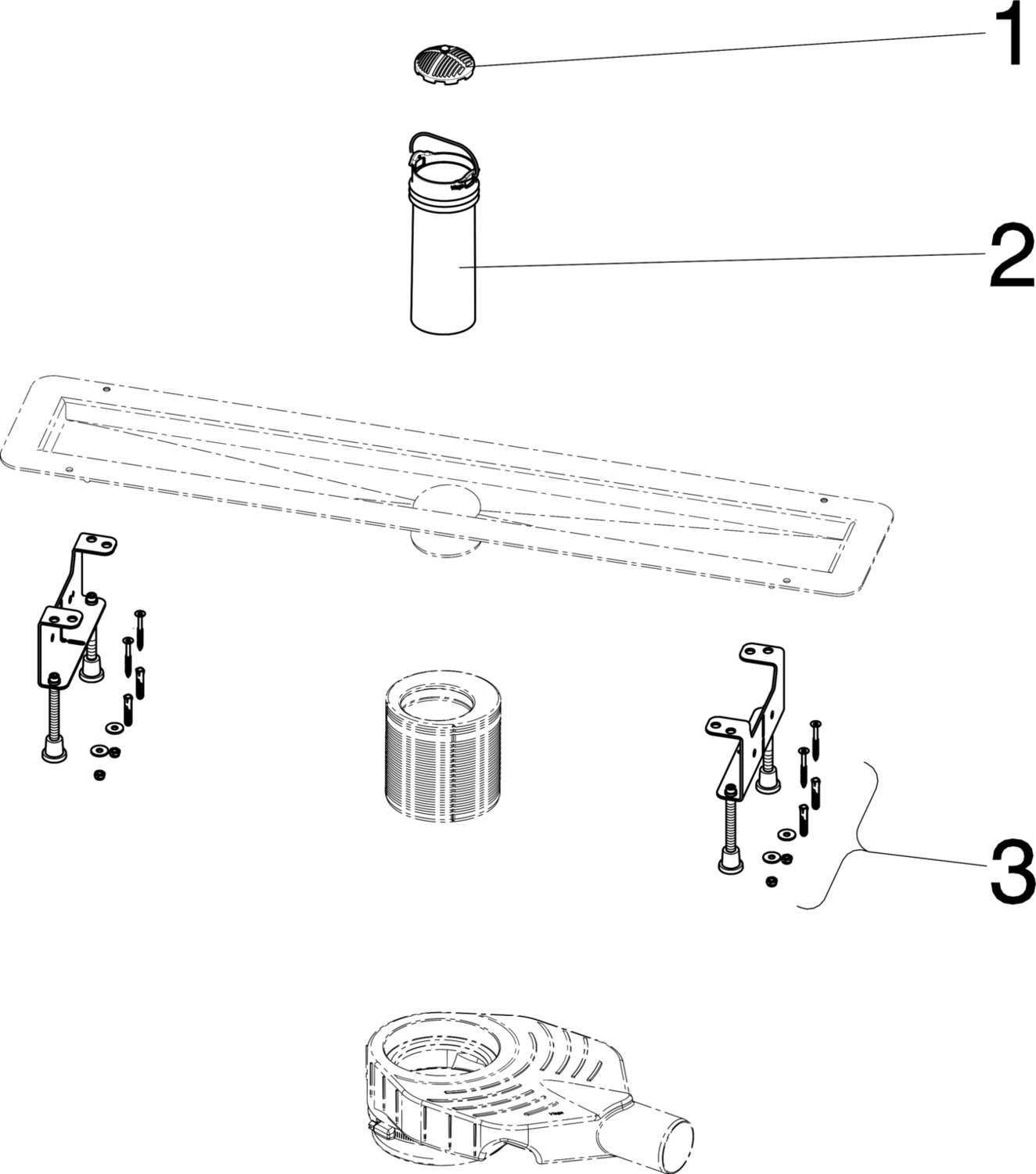 Канализационная арматура  Душевые лотки Advantix  Решетки VIEGA 655 105 1) Модель 4980.10 Santreyd  - Вид №3