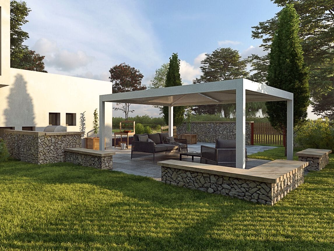 Самонесущая беседка с текстильной мембраной Giza Sprech Q. BOX System ARCH-00014483