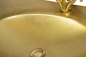 Столешница LAURA 120 стекло Поталь-золото