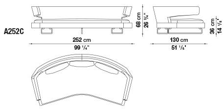 B&B Italia Изогнутый диван из ткани Arne sun-id-1395364 - Вид №7