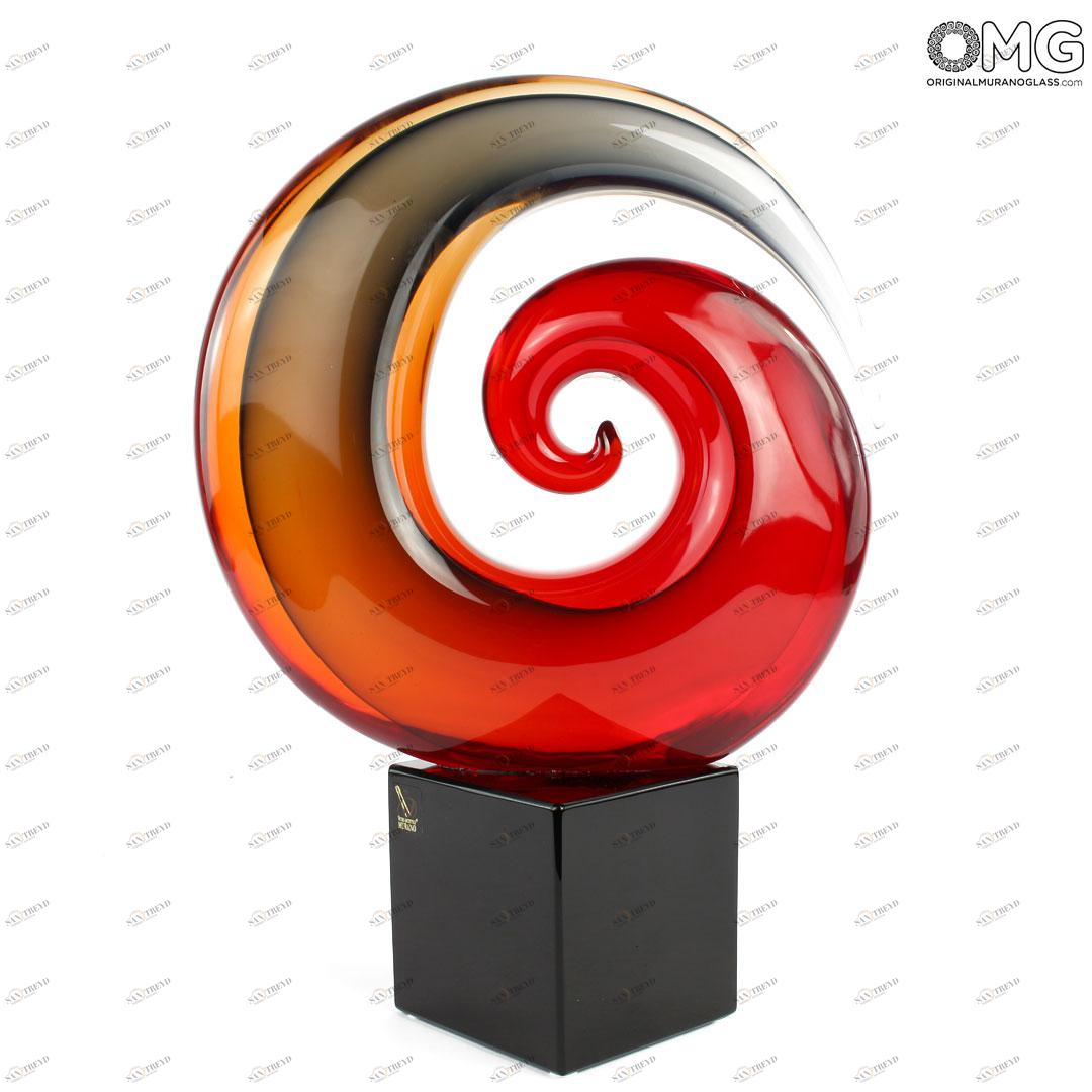3915 ORIGINALMURANOGLASS Скульптура Водоборот любви - муранское стекло OMG 15 см 