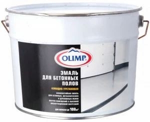 Эмаль Олимп для бетонных полов 9л белая "БАЗА A"