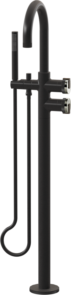 E-11554-R1PC-L1OB-BK Смеситель напольный отдельностоящий (внешняя часть) GRAFF MOD+