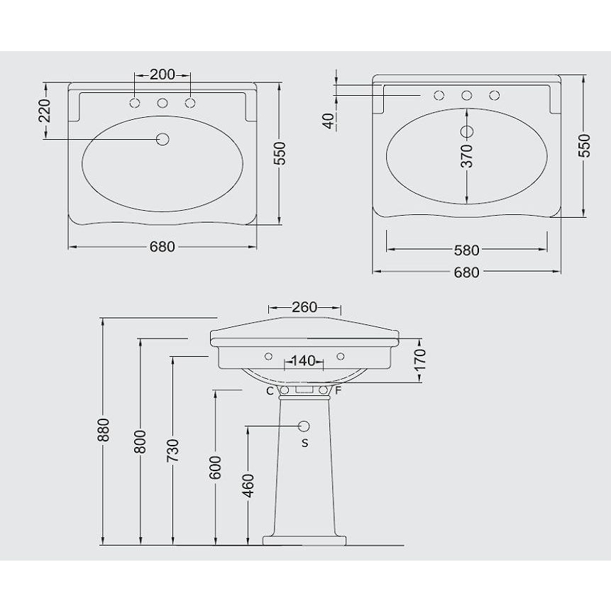 25337 Напольная раковина стоящая овальная Ceramica Hidra ELLADE - Вид №5