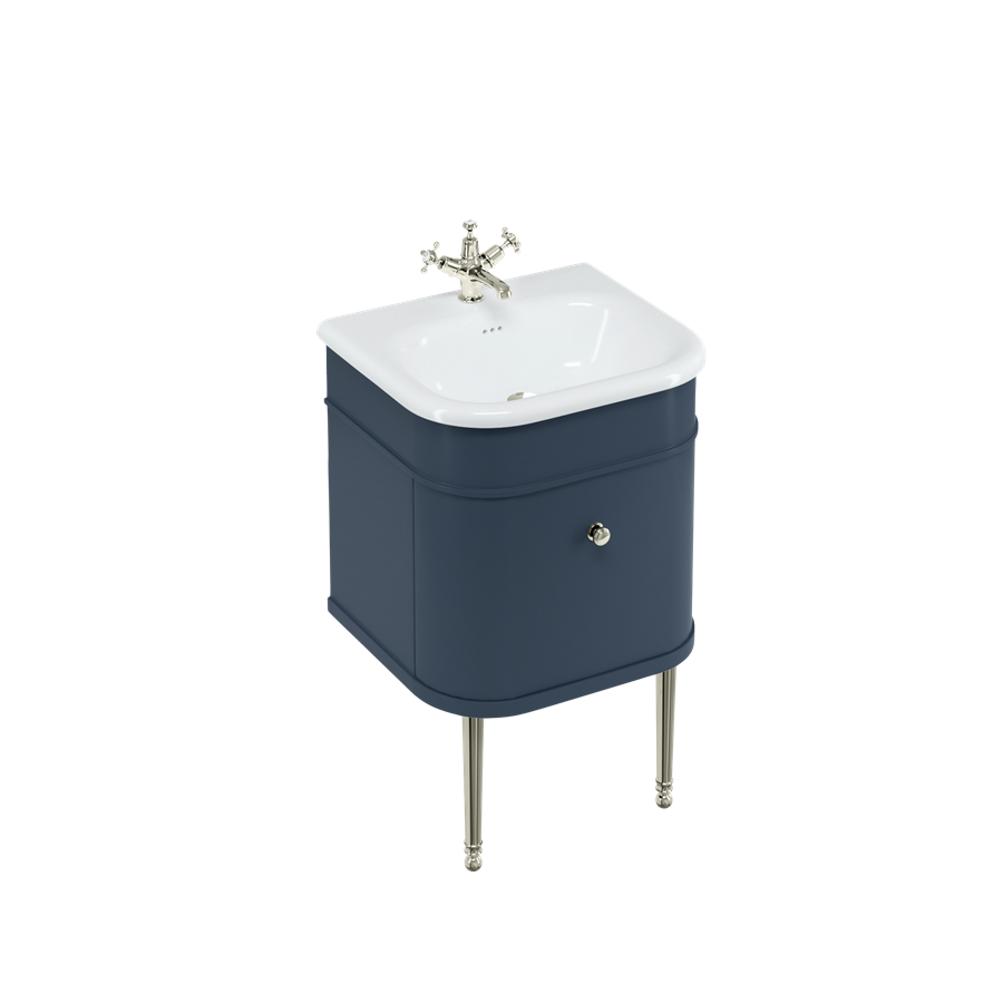 Burlington Chalfont Chalfont 550mm одинарный ящик - синий с золотыми ногами CH55B-CHLEGGOLD  - Вид №3