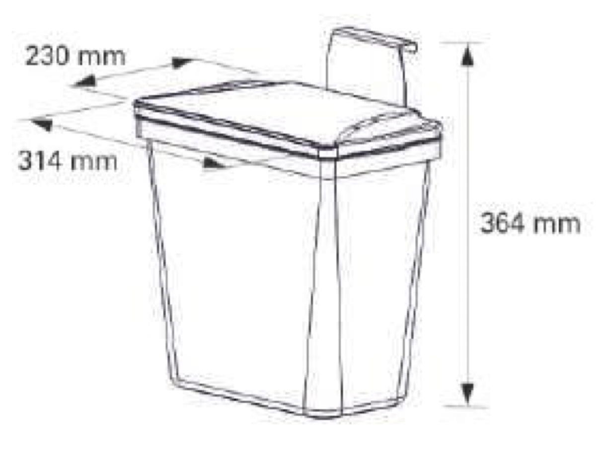 Контейнер для мусора на дверцу Zeta 11 Metallic Grey NAVAKO 10031 - Вид №4