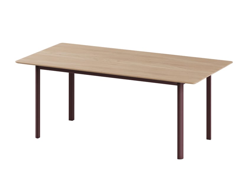 Прямоугольный стол из алюминия и дерева Noah Living Wendel ARCH-00121417