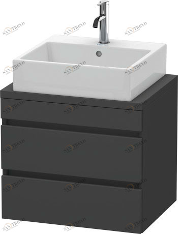 DS530504949 Тумбочка для компактной консоли DuraStyle #DS5305 600 x 478 мм Графит матовый, декор Duravit