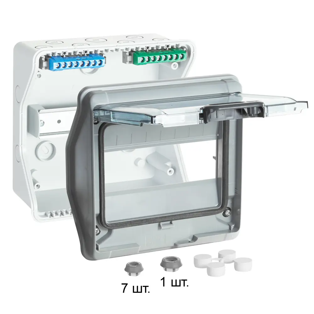 Щит распределительный встраиваемый Legrand 1x8 модулей IP65 с N/PE пластик STLM-2051512 - Вид №3