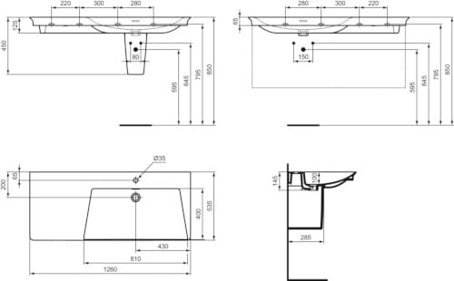 Одинарная керамическая раковина с переливом Ideal Standard La Dolce Vita ARCH-00055076 - Вид №3